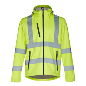 Softshelljacka med reflexdetaljer och fleecefoder